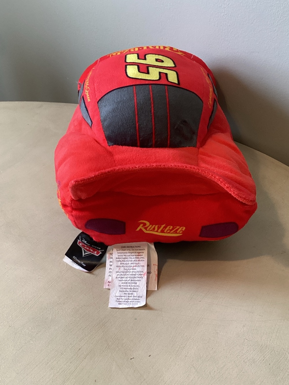 Disney Pixar Cars Red Lightning McQueen Plush Stuffed Toy 18 Inch - Picture 4 of 8